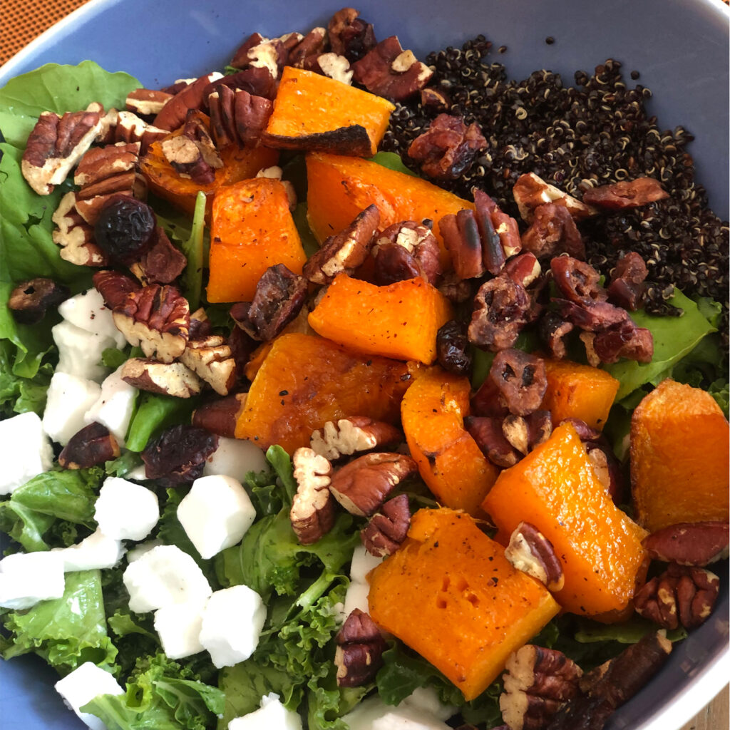 Kale Arugula Butternut Squash Salad